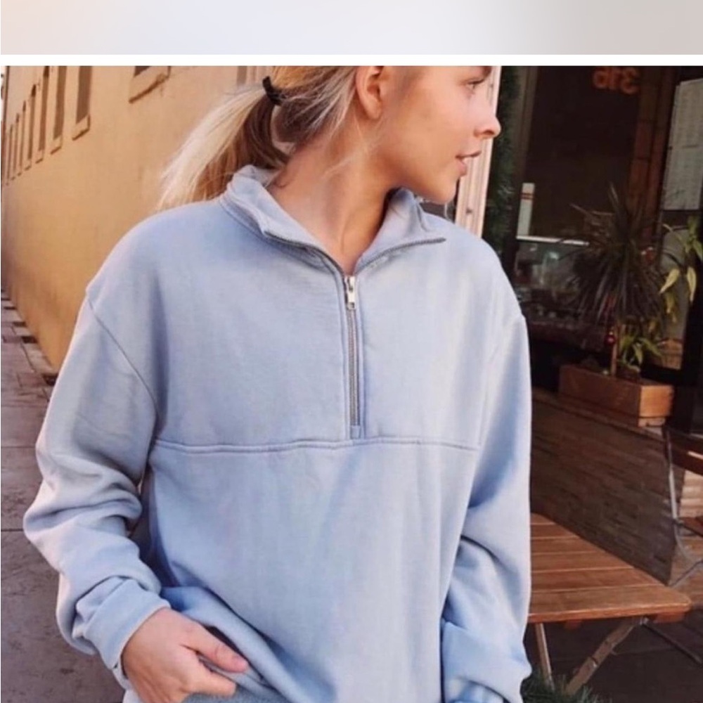 Brandy Melville Navy Quarter Zip